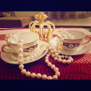 Two Vintage Bone China Teacups & Saucers